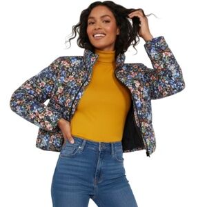 Time and Tru Women's Short Print Puffer Jacket